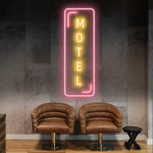 Motel Vertical Neon Sign - Imprint Now - CA