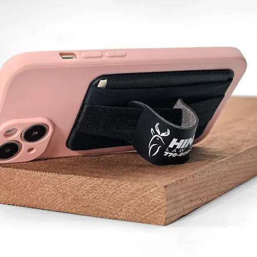Leather Phone Wallet with Hand Grip - Imprint Now - CA