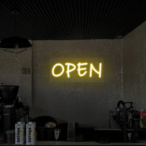 Open Neon Sign (small handwritten style) - Imprint Now - CA