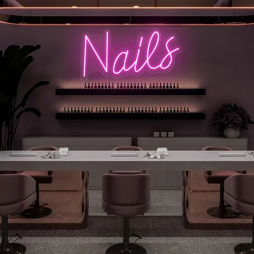 Nails Script Neon Sign - Imprint Now - CA