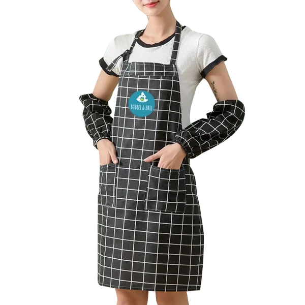 Cotton Linen Plaid Apron Set - Imprint Now - CA