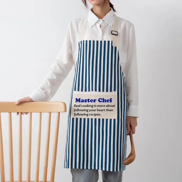 Cotton and Linen Striped Apron - Imprint Now - CA