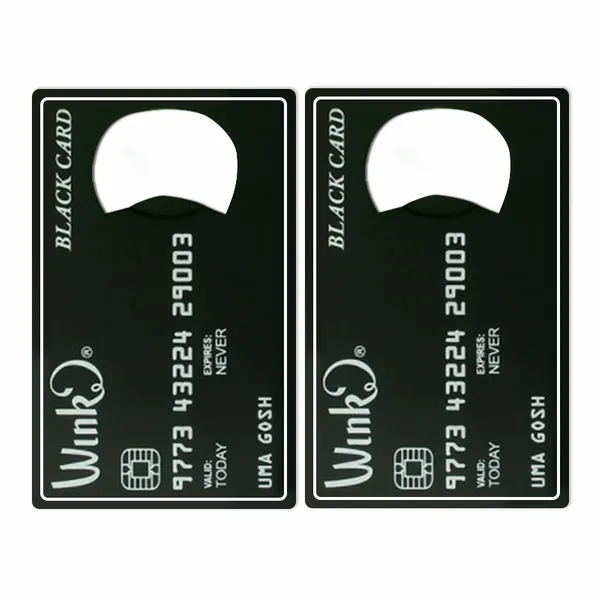 Black Card Shaped Bottle Opener - Imprint Now - CA