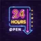 24 Hours Open Neon Sign - Imprint Now - CA