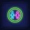 Boy & Girl Silhouettes Circle Neon Sign - Imprint Now - CA