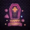 Pink Halloween Coffin Cross Neon Sign - Imprint Now - CA