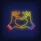 Woman Hands Heart Gesture Neon Sign - Imprint Now - CA