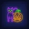 Scary Pumpkin Cat Neon Sign - Imprint Now - CA