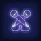 Crossed Microphone Neon Sign - Imprint Now - CA