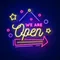 We Are Open Hanging Neon Sign - Imprint Now - CA