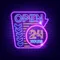 Retro Open 24 Hours Neon Sign - Imprint Now - CA