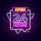 Open 24 Hours with Abstract Shapes Neon Sign - Imprint Now - CA