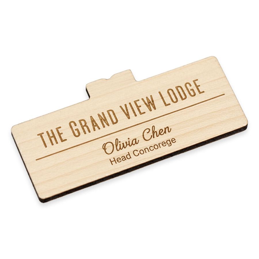 Wooden Name Badges - Imprint Now - CA