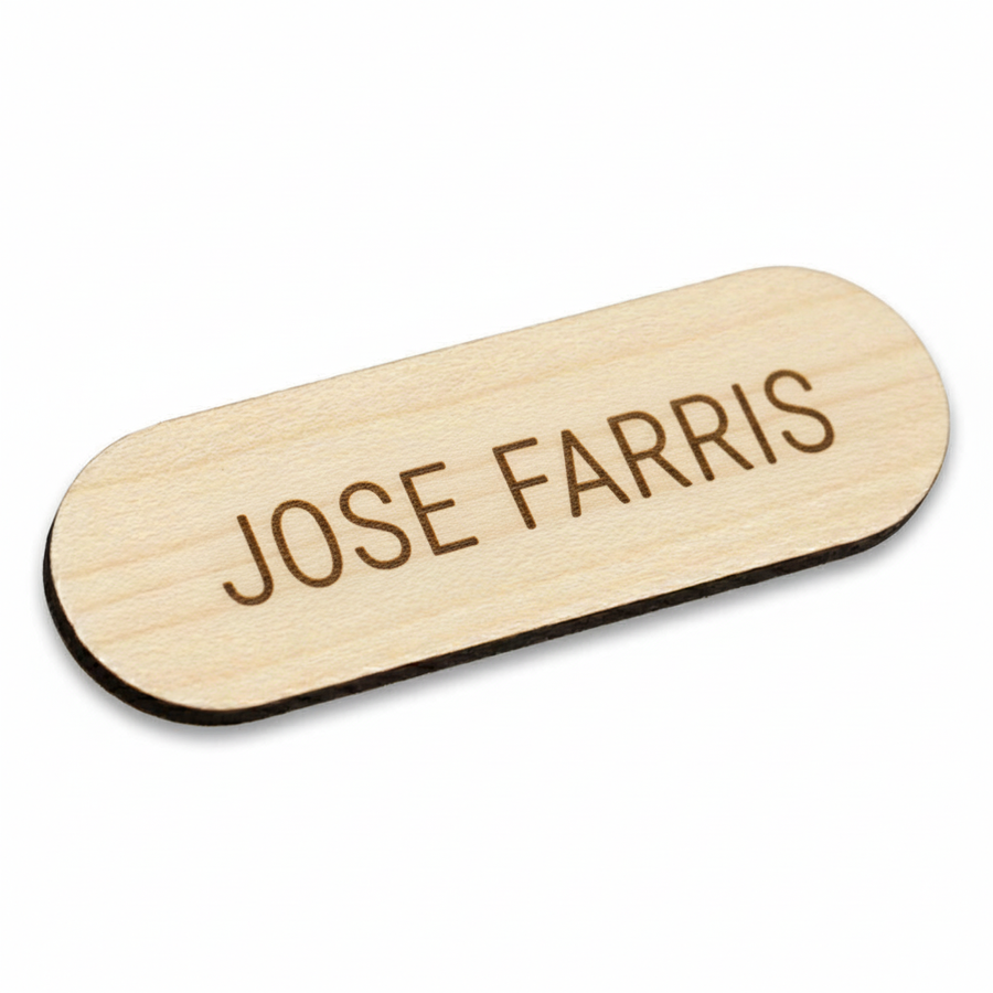 Wooden Name Badges - Imprint Now - CA