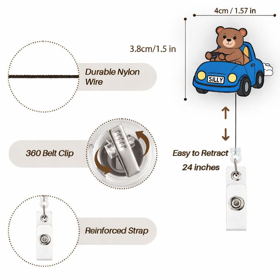 Custom Shape Acrylic Badge Reel - Imprint Now - CA