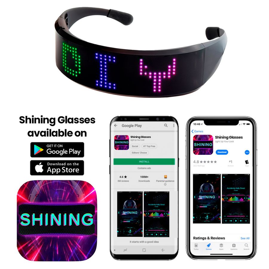 LED Light Up Glasses with Bluetooth - Imprint Now - CA
