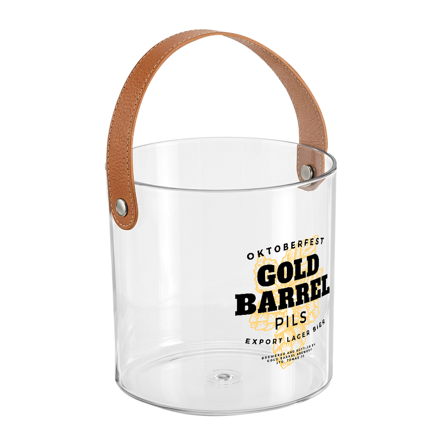 Leather-Strap Clear Drink Buckets - Imprint Now - CA