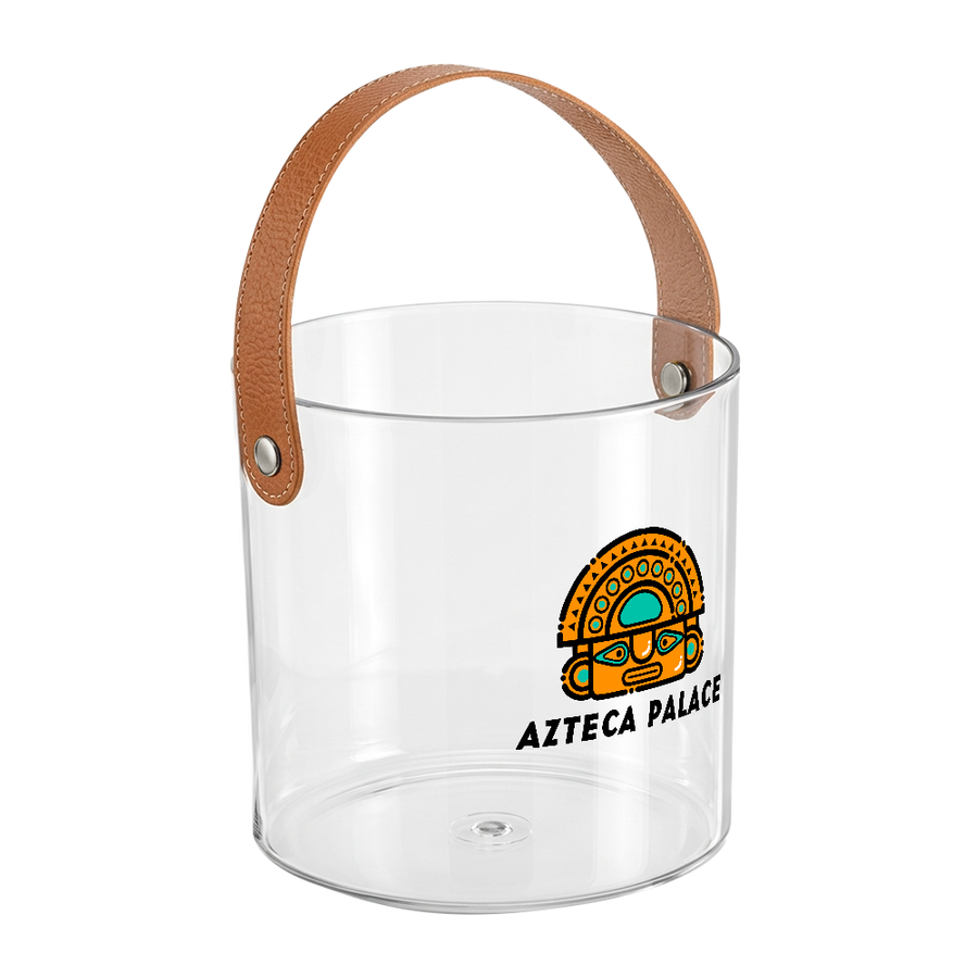 Leather-Strap Clear Drink Buckets - Imprint Now - CA