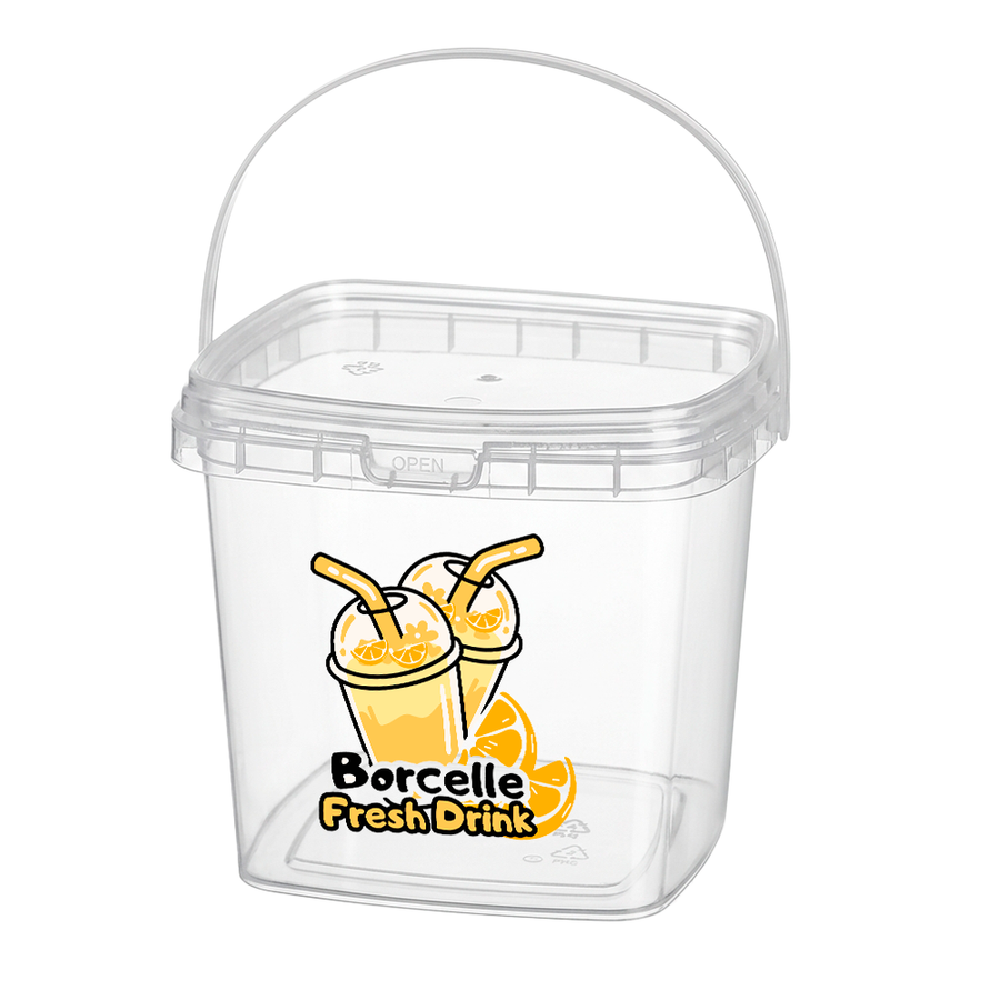 Square Transparent Drink Buckets - Imprint Now - CA