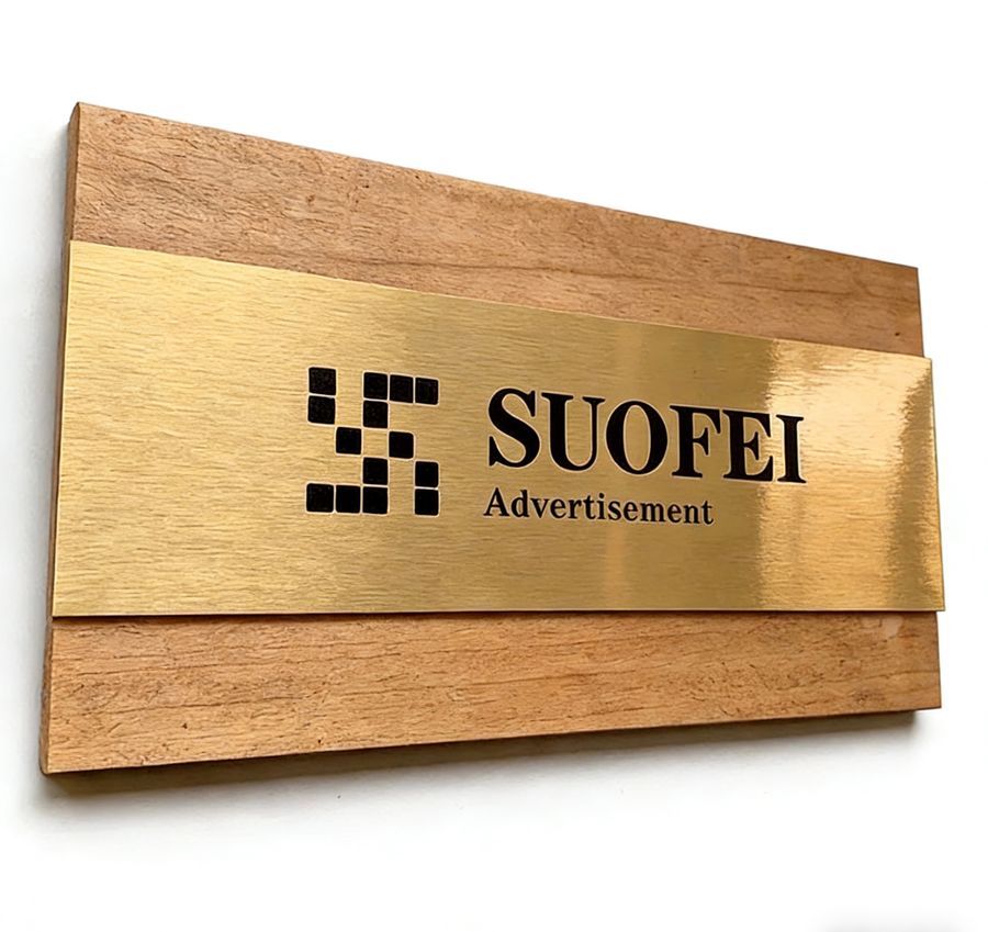 Walnut Metal Door Signs - Imprint Now - CA