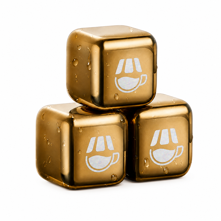 Gold Stainless Steel Ice Cubes - Imprint Now - CA