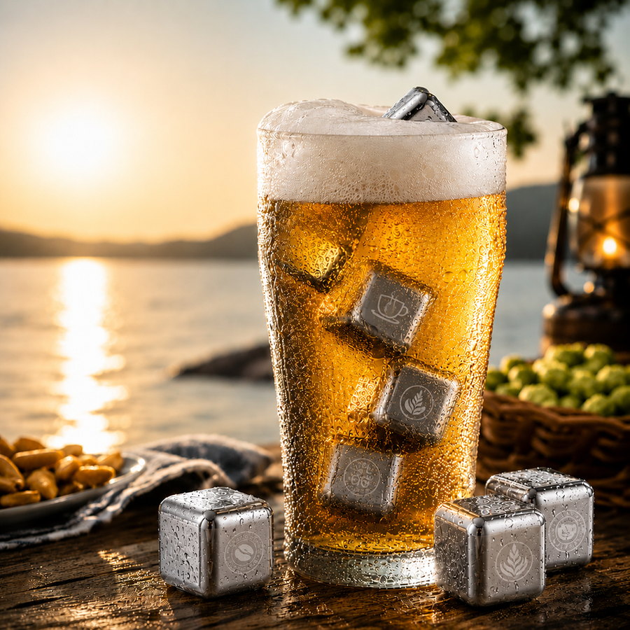 Silver Stainless Steel Ice cubes - Imprint Now - CA