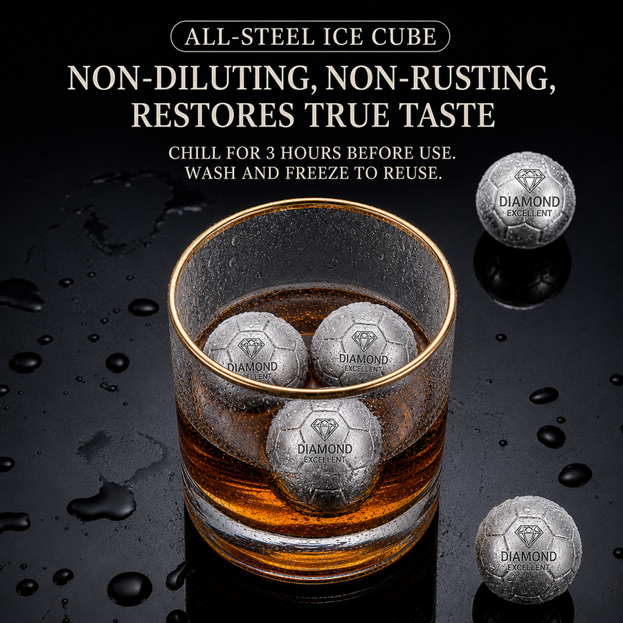 Soccer Ball Stainless Steel Ice Cubes - Imprint Now - CA