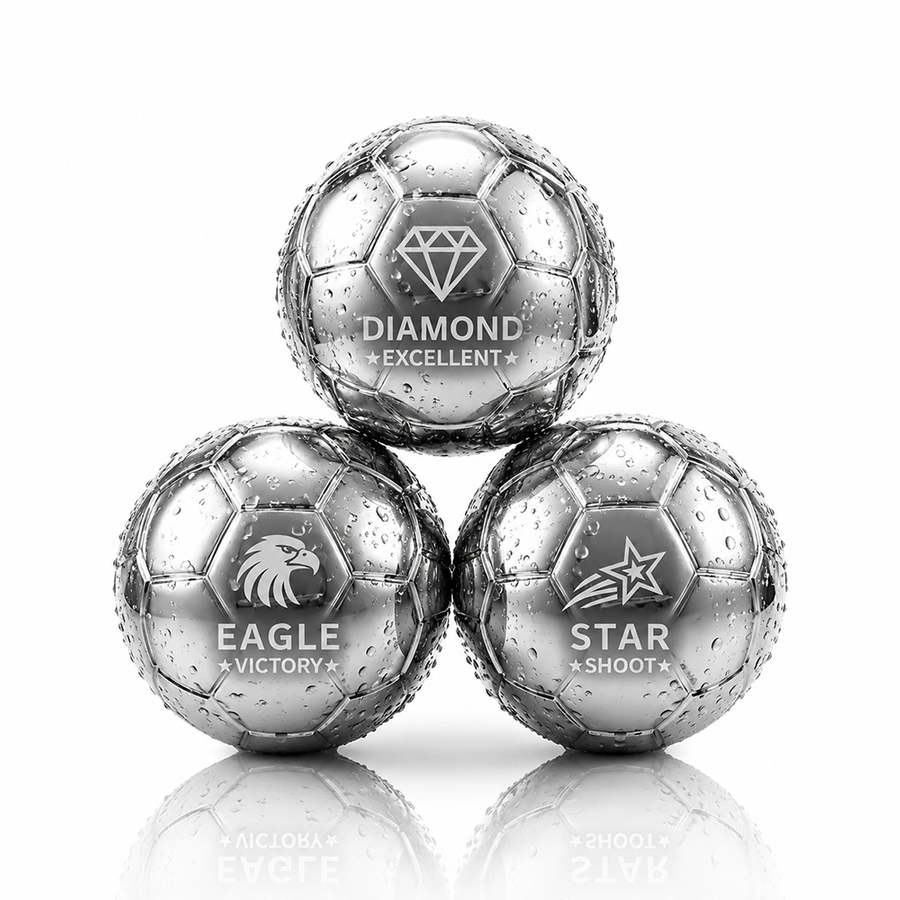 Soccer Ball Stainless Steel Ice Cubes - Imprint Now - CA