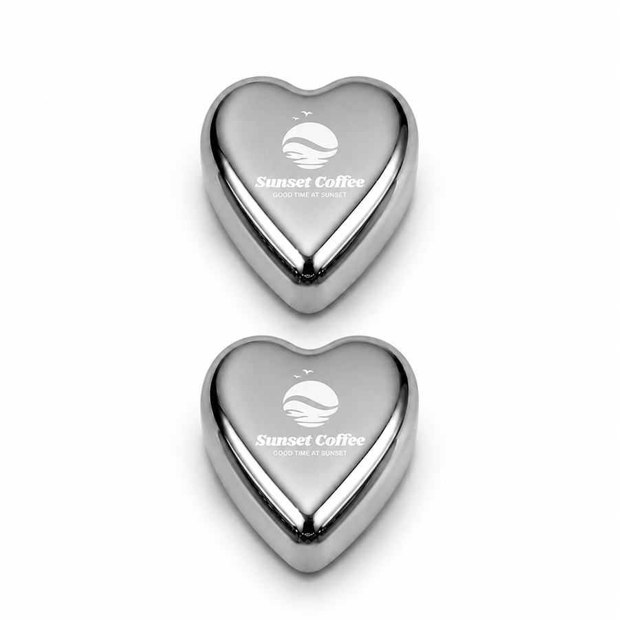 Heart-Shaped Stainless Steel Ice Cubes - Imprint Now - CA