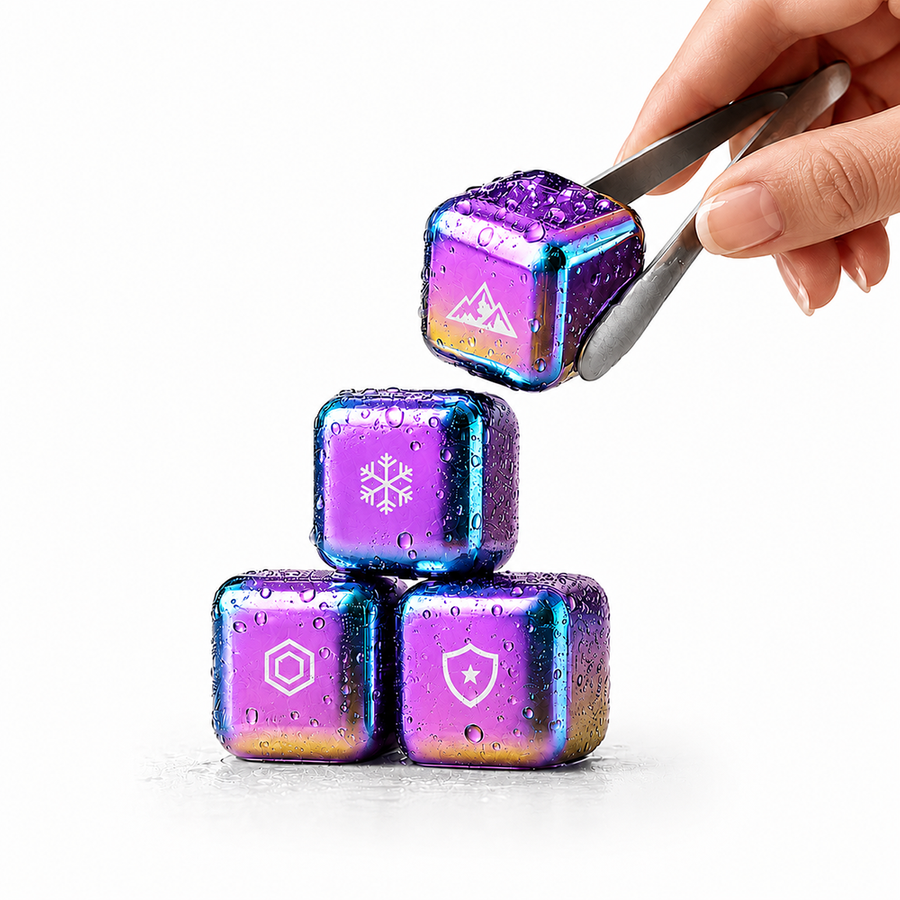 Rainbow Stainless Steel Ice Cubes - Imprint Now - CA