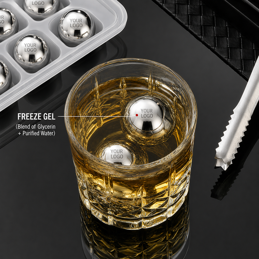 Soccer Ball Stainless Steel Ice Cubes - Imprint Now - CA