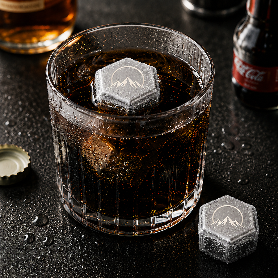 Hexagon Stainless Steel Ice Cubes - Imprint Now - CA