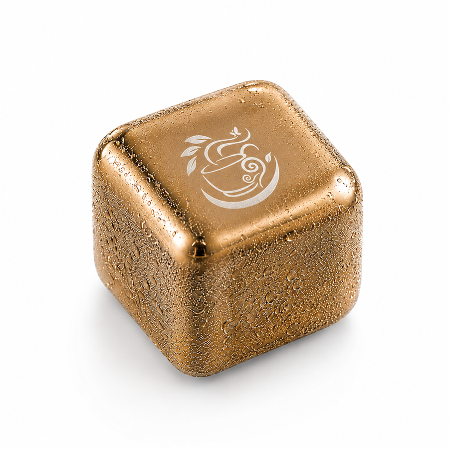 Gold Stainless Steel Ice Cubes - Imprint Now - CA