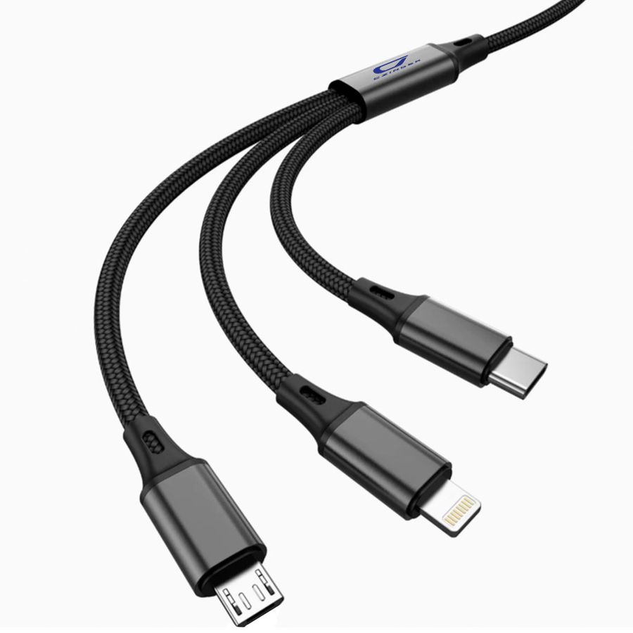 Nylon Braided 3-in-1 Charging Cables - Imprint Now - CA