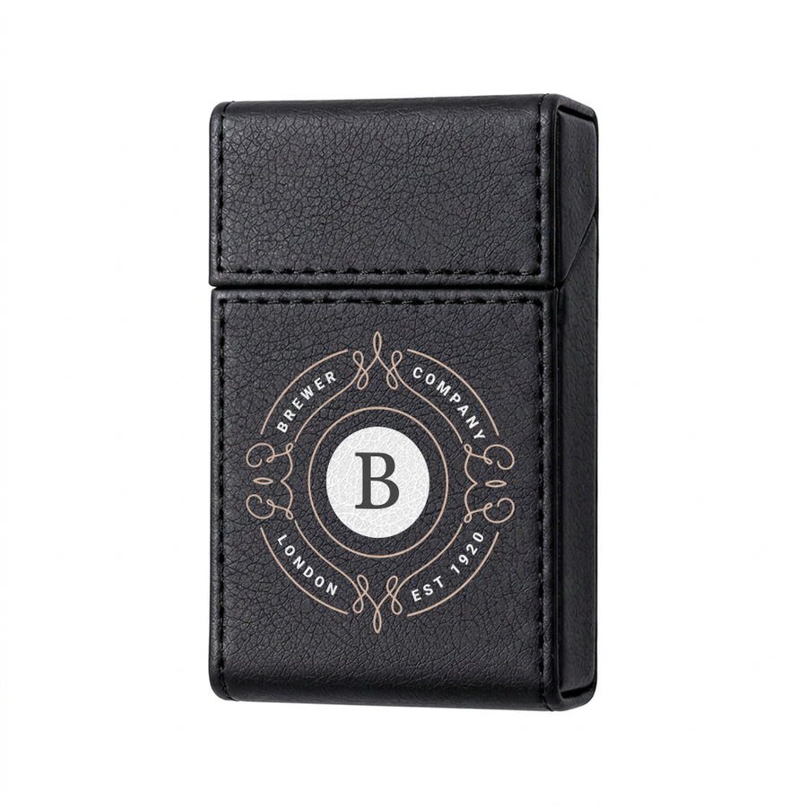 Flip Top PU Leather Full Bag Cigarette Cases - Imprint Now - CA