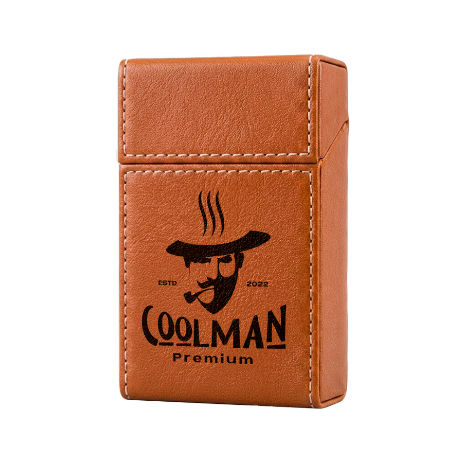 Flip Top PU Leather Full Bag Cigarette Cases - Imprint Now - CA