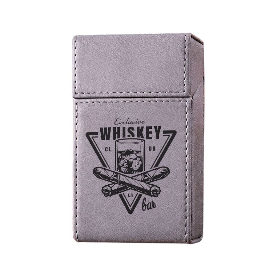 Flip Top PU Leather Full Bag Cigarette Cases - Imprint Now - CA