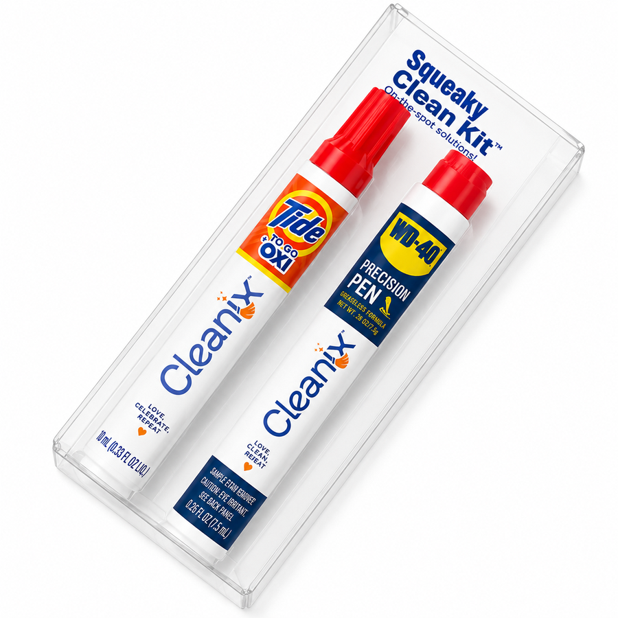 Squeaky Clean Kit - WD-40® Precision Pen and Tide® to Go + Oxi Travel Kits - Imprint Now - CA