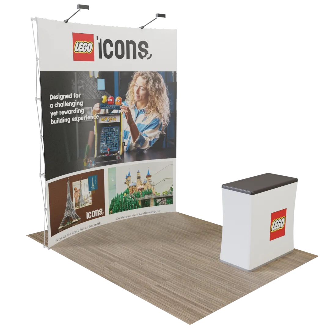 Custom Curved Pop-up Trade Show Display Stand 2.4 m x 2.4 m - Imprint Now - CA