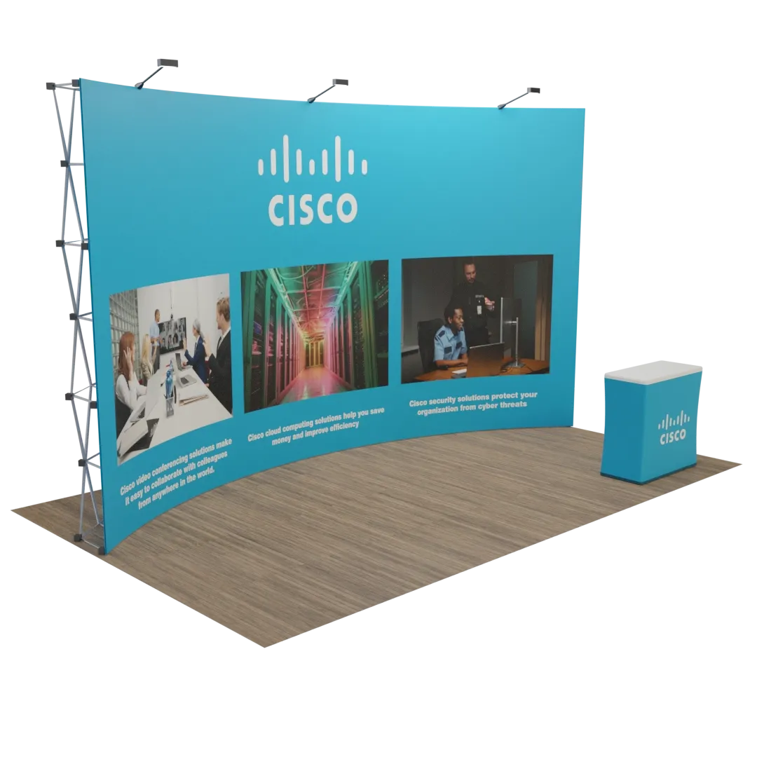 Custom Curved Pop-up Display Stand 6.1 m x 3 m - Imprint Now - CA