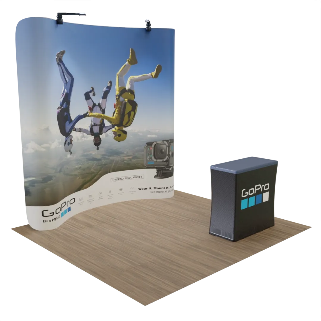Custom Curved Zip-up Trade Show Display Tension Fabric 3.1 m x 2.4 m - Imprint Now - CA