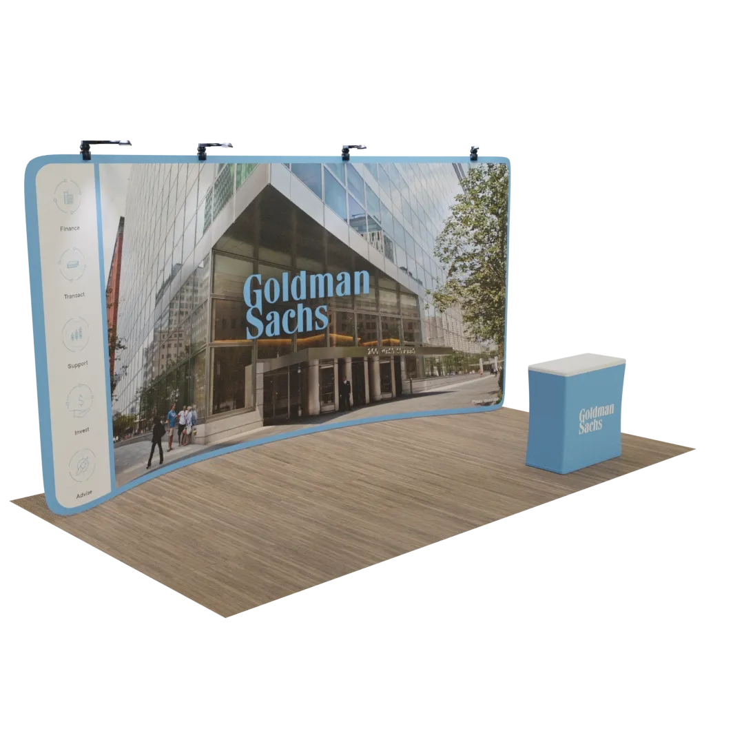 Custom Curved Zip-up Trade Show Display 6.1 m x 2.4 m - Imprint Now - CA