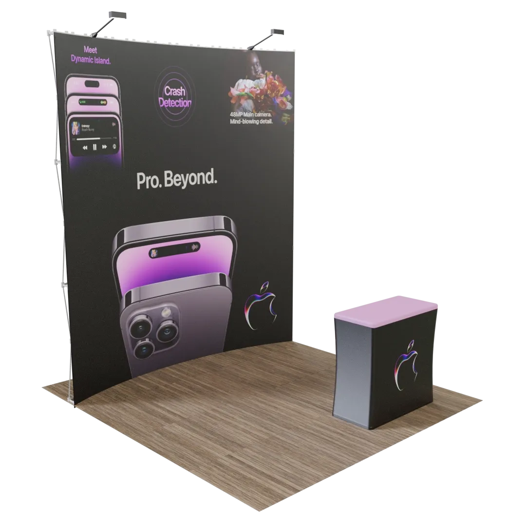 Custom Curved Pop-up Trade Show Display 3 m x 3 m - Imprint Now - CA